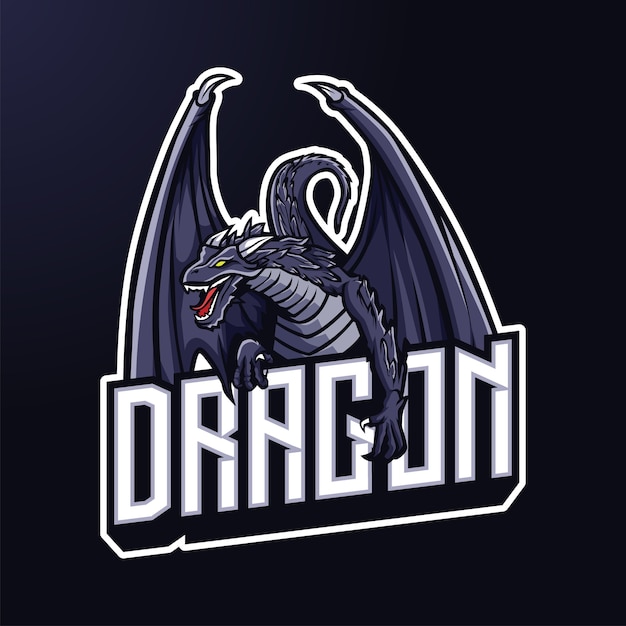 Logotipo do dragon mascot para esportes e esportes