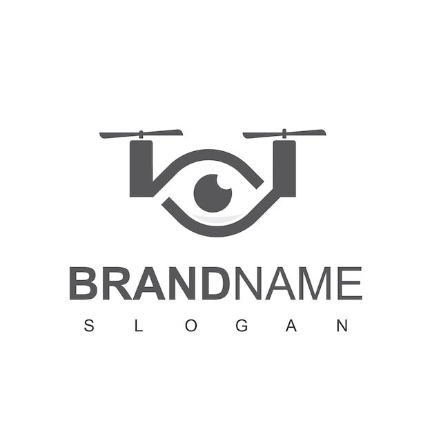 Logotipo do drone ocular, fotografia aérea símbolo