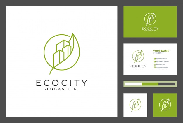 Logotipo do edifício com design premium de cartão de visita. os logotipos podem ser usados para realestae, empreiteiro, arquitetura, consultoria, investimento.