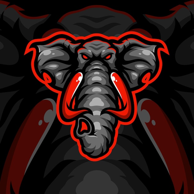 Logotipo do elefante vermelho espot premium vecto