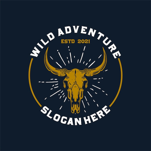 Logotipo do emblema da aventura selvagem