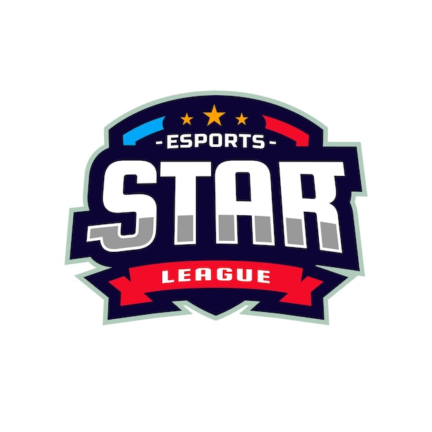 Vetor logotipo do emblema da liga de estrelas do esporte