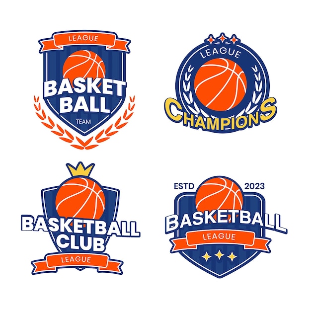 Vetor logotipo do emblema do basquete desportivo