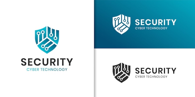 Logotipo do escudo de defesa cibernética para design de segurança de dados na internet