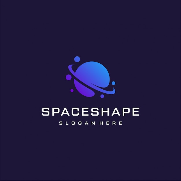 Vetor logotipo do espaço inspirador no tema escuro