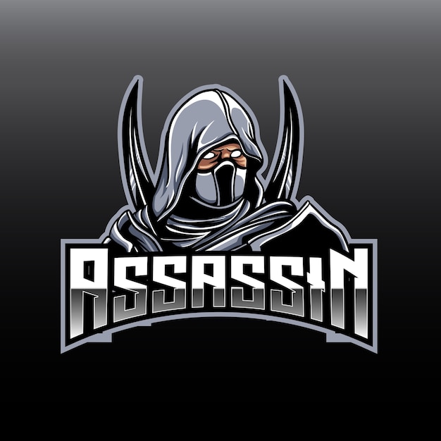 Logotipo do esport com ícone de personagem assassino