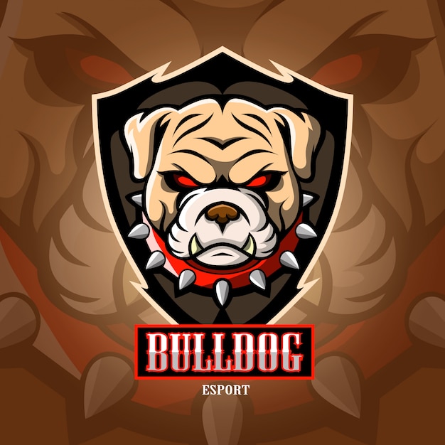 Logotipo do esport mascote bulldog.