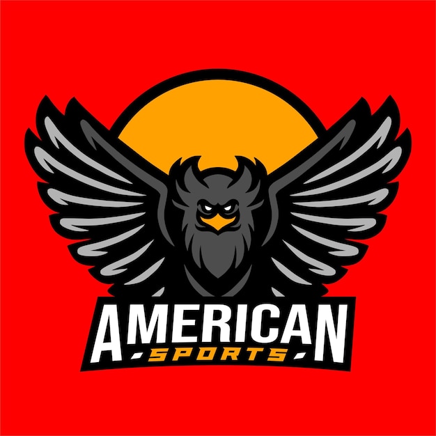 Logotipo do esporte americano de águia negra