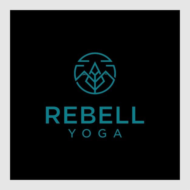 Logotipo do estúdio de ioga. ícone de linha de spa de saúde de bem-estar. símbolo de meditação. sinal de equilíbrio de harmonia zen.