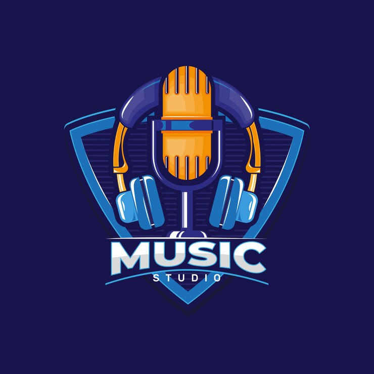 Vetor logotipo do estúdio de música.