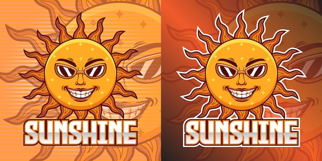 Vetor logotipo do gaming squad, mascote sunshine