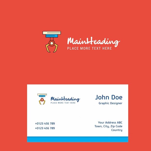 Logotipo do gancho com o modelo de cartão. Identidade corporativa elegante. -
