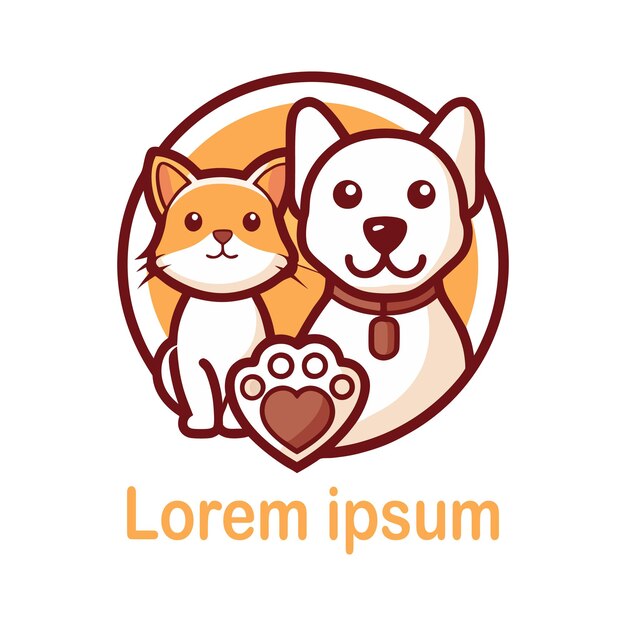 Logotipo do gato e do cão