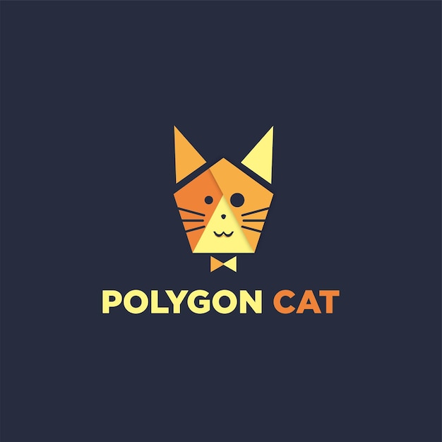 Logotipo do gato polígono