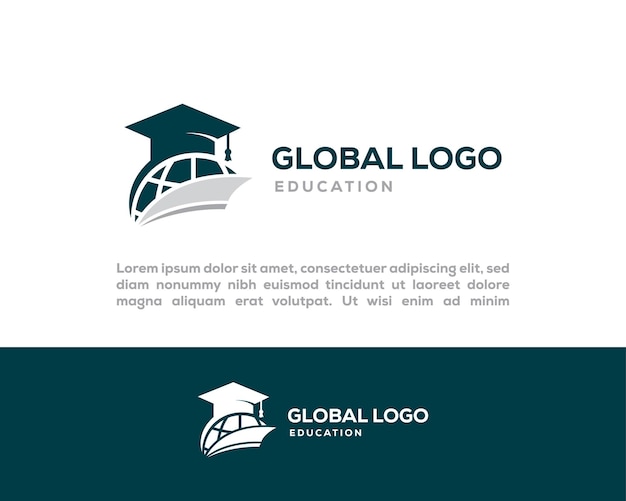 Logotipo do globo do conceito do logotipo da educação mundial