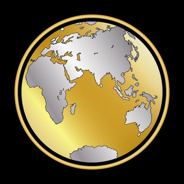 Logótipo do globo nas cores ouro e prata