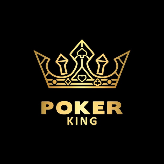 Logotipo do gold king crown for poker com ás