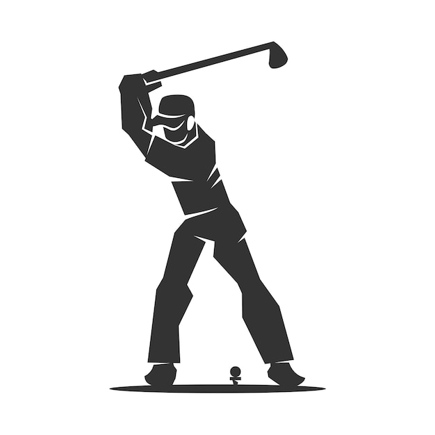 Logotipo do golfe homem logotipo do golfe logotipo do jogador de golfe ícone ilustração identidade da marca