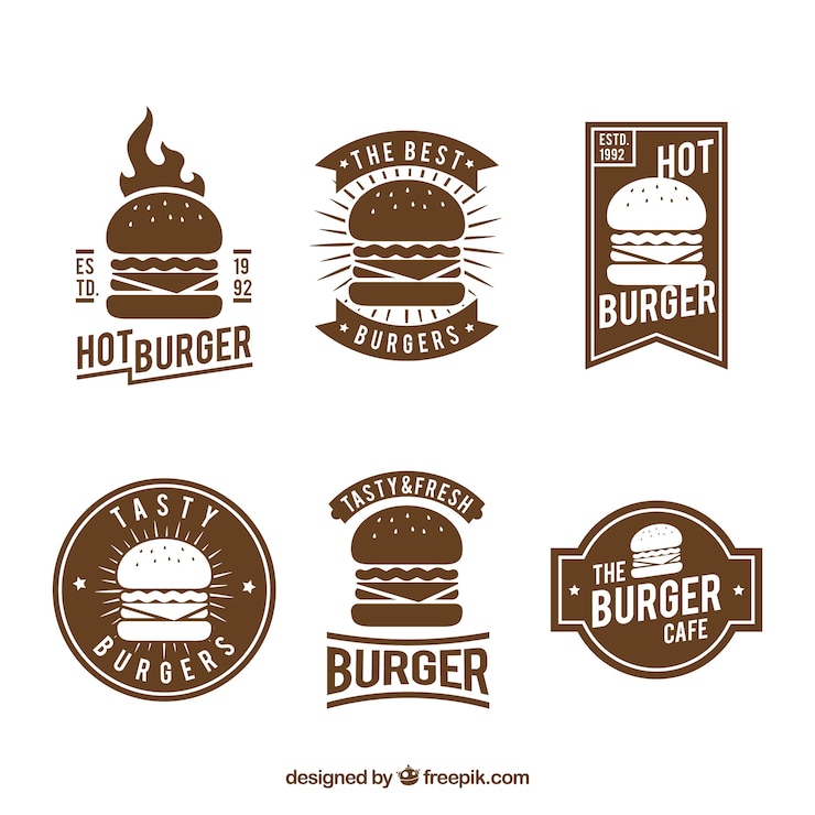 Vetor logotipo do hambúrguer vintage