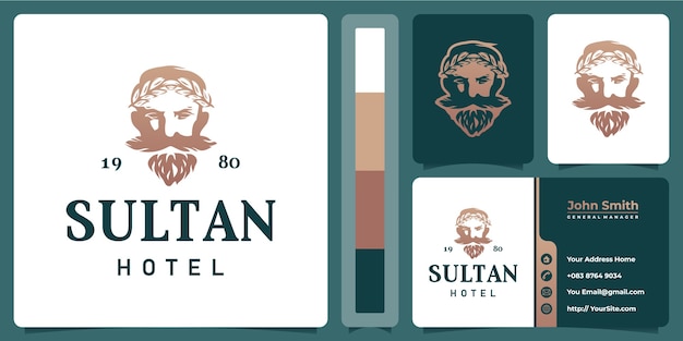 Logotipo do hotel sultan com modelo de cartão de visita