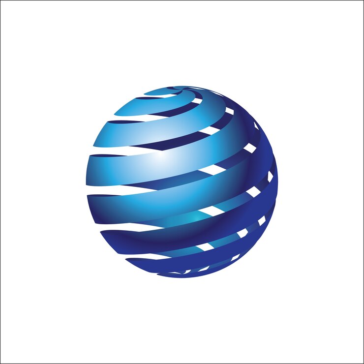 Logotipo do ícone da esfera 3d