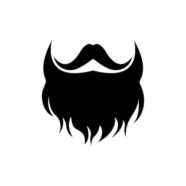 Vetor logotipo do ícone de barba e vetor de bigode