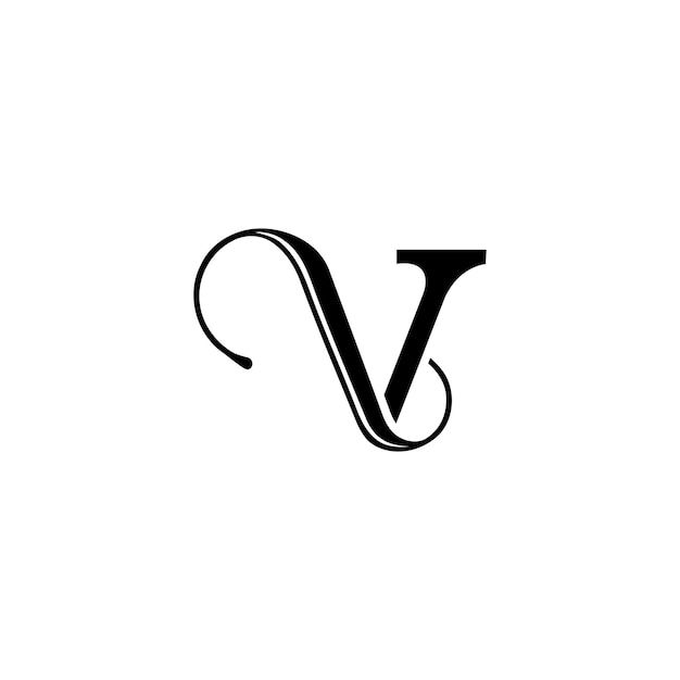 Vetor logotipo do ícone luxury v