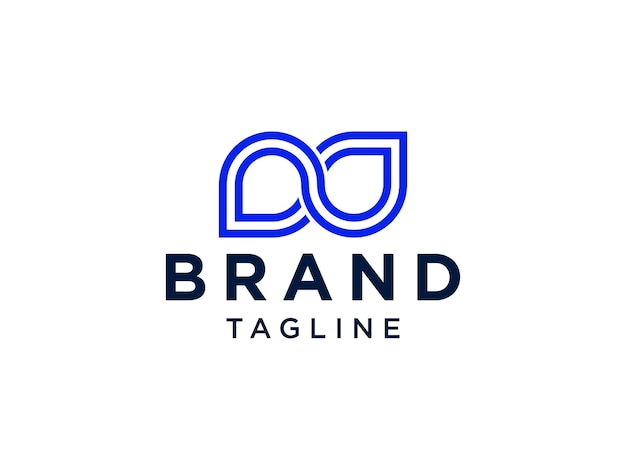Logotipo do infinito da linha azul isolado no fundo branco.
