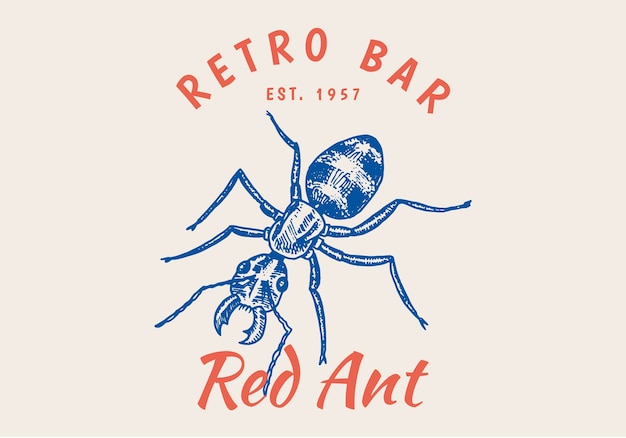 Logotipo do inseto para bar ou estúdio de tatuagem