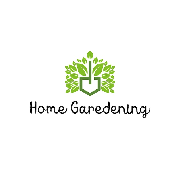 Logotipo do jardim simples moderno folha verde pá