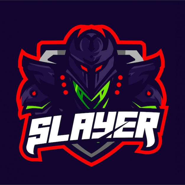 Vetor logotipo do jogo do mascote do cavaleiro do slayer
