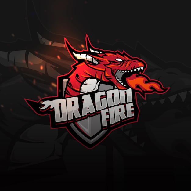 Logotipo do jogo dragon shield sports