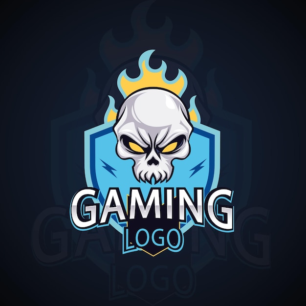 Logotipo do jogo Skull Vintage colorido videogame profissional moderno Modelo de logotipo para jogos
