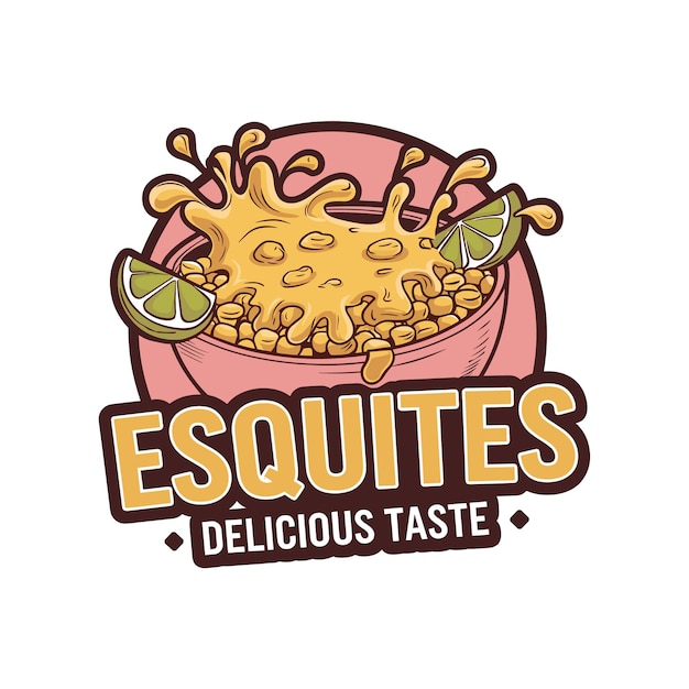 Logotipo do lanche de milho delicioso Esquites