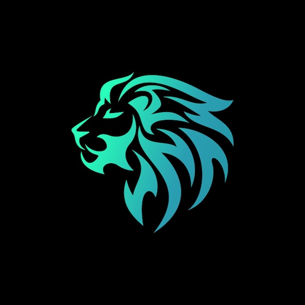 Logotipo do leão logotipo de néon do leão