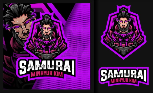 Logotipo do lendário samurai minhyuk kim gaming mascote