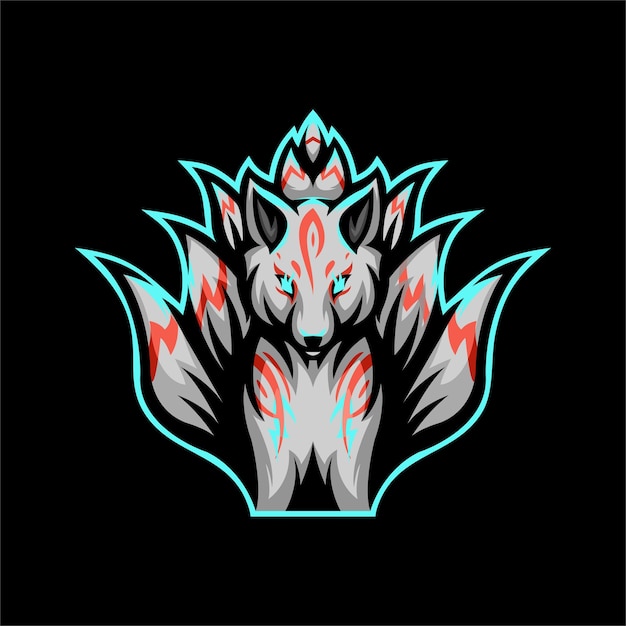 Logotipo do lobo esport mascote