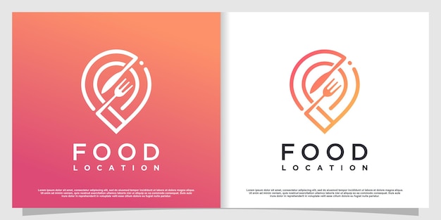 Logotipo do local de alimentos com estilo de elemento simples e criativo premium vector parte 3