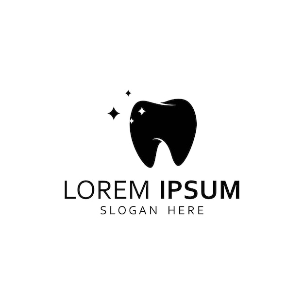 Logotipo do logotipo odontológico para saúde bucal e logotipo para atendimento odontológico usando um conceito de design de vetor de ilustração de modelo