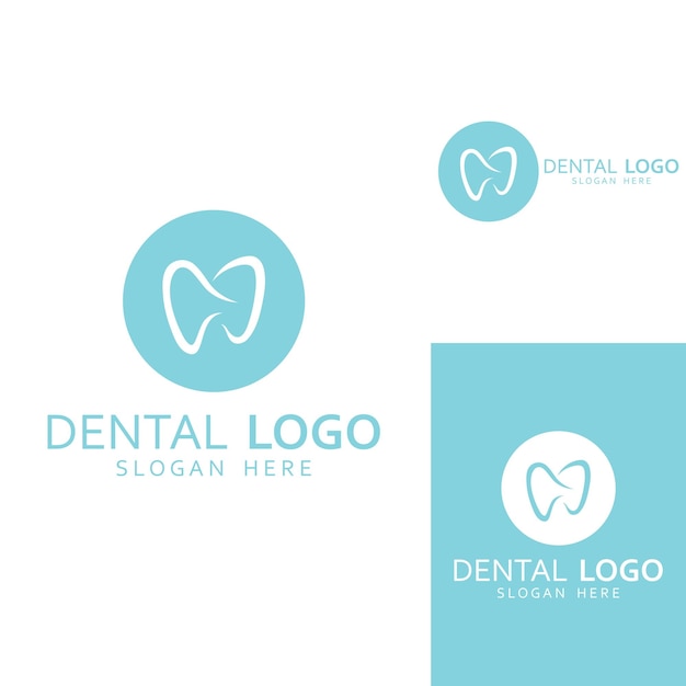 Logotipo do logotipo odontológico para saúde bucal e logotipo para atendimento odontológico usando um conceito de design de vetor de ilustração de modelo