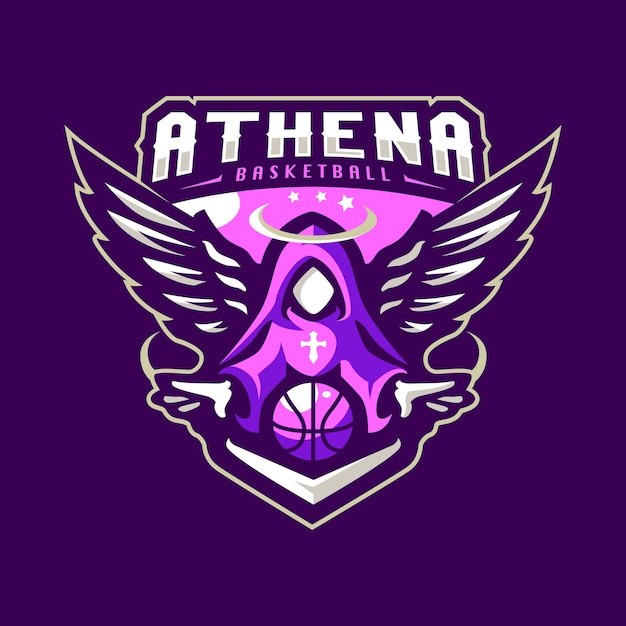 Vetor logotipo do mascote da deusa atena