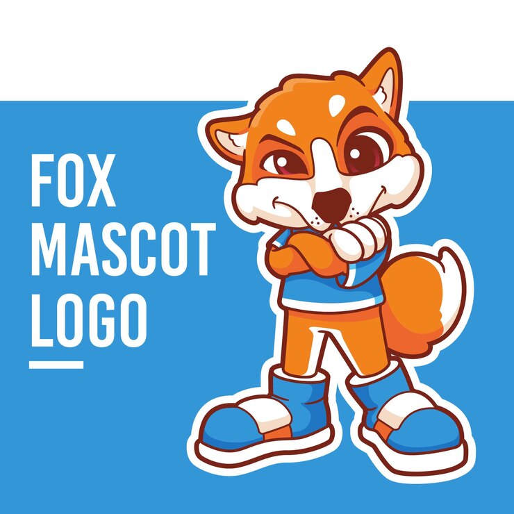 Vetor logotipo do mascote da equipe com o tema fox