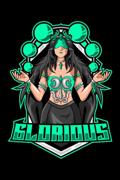 Logotipo do mascote da mulher gloriosa