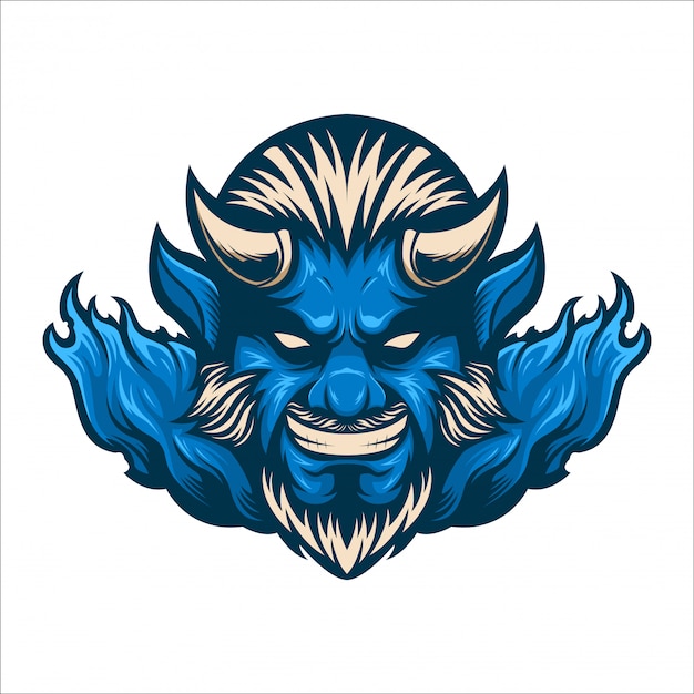 Logotipo do mascote diabo azul