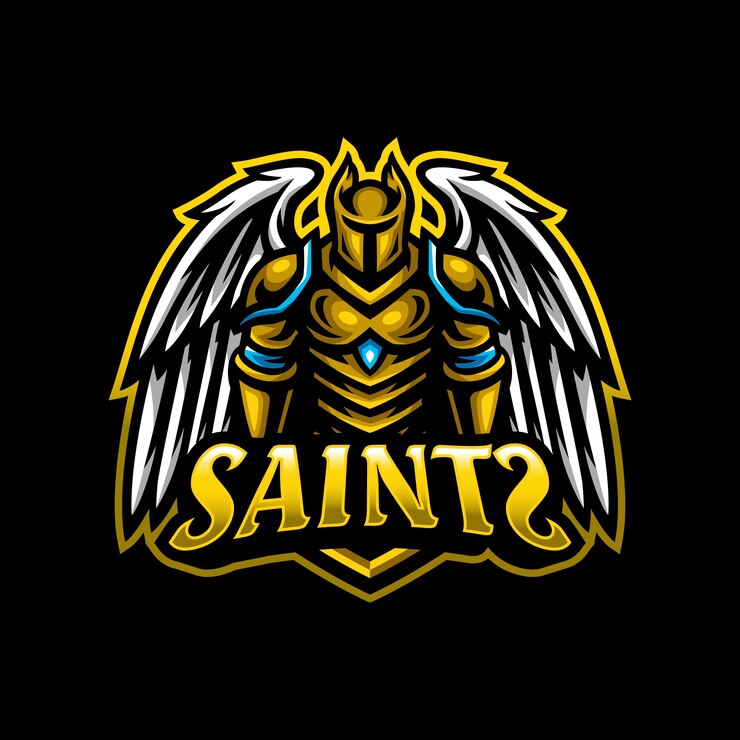 Logotipo do mascote do anjo santo guardião esport gaming