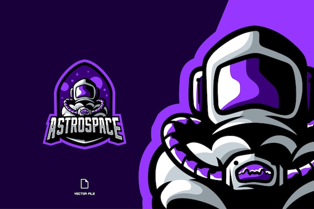 Logotipo do mascote do astronauta para jogo de esporte