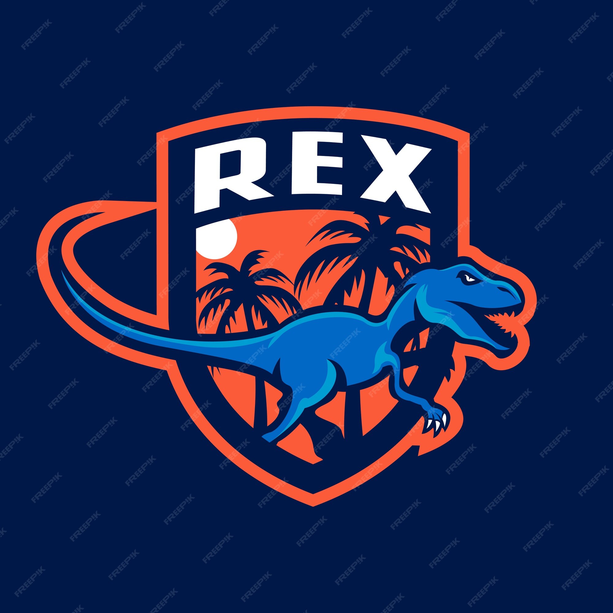 Modelo de logotipo de desenho animado da T-Rex