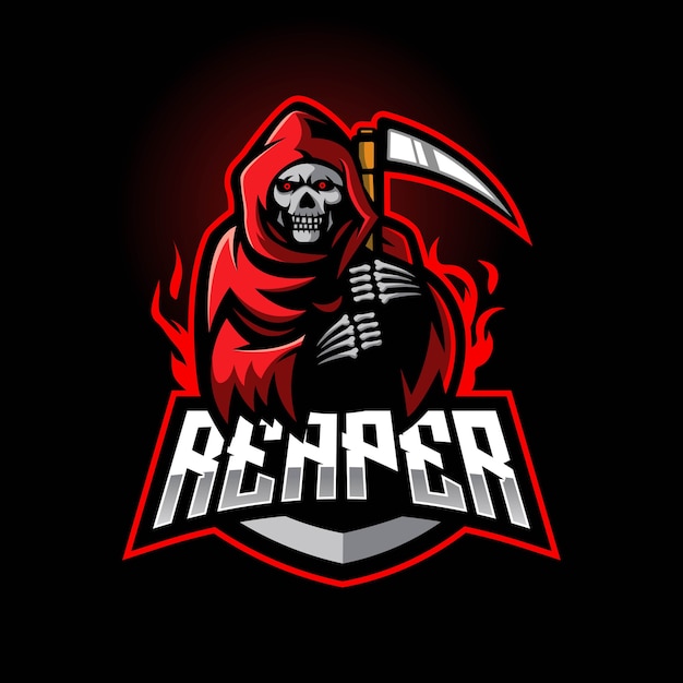 Logotipo do mascote do e-sport do Grim Reaper