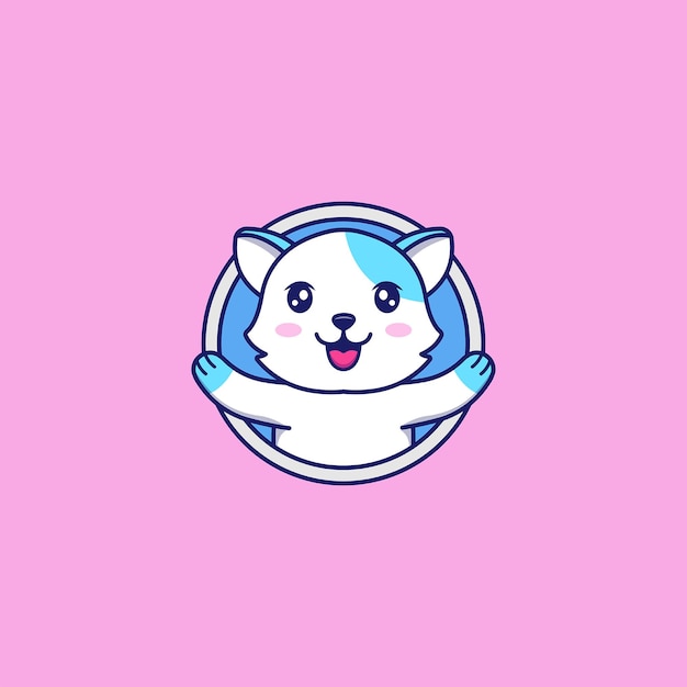 Logotipo do mascote do gato fofo