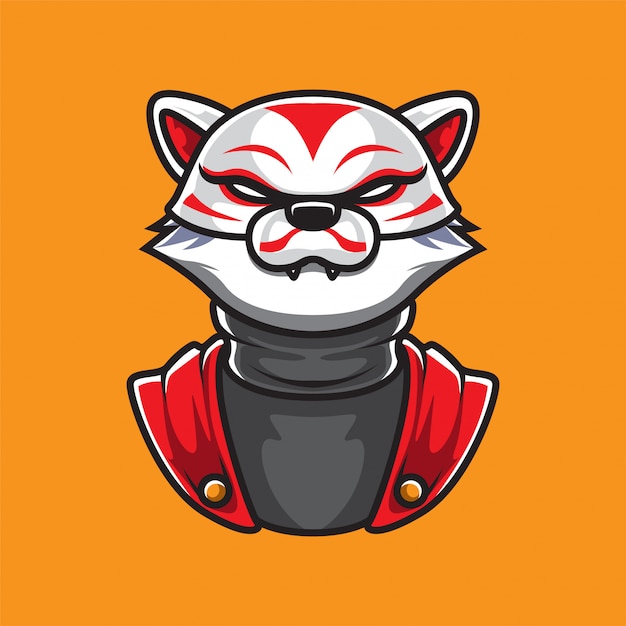 Logotipo do mascote do gato ninja